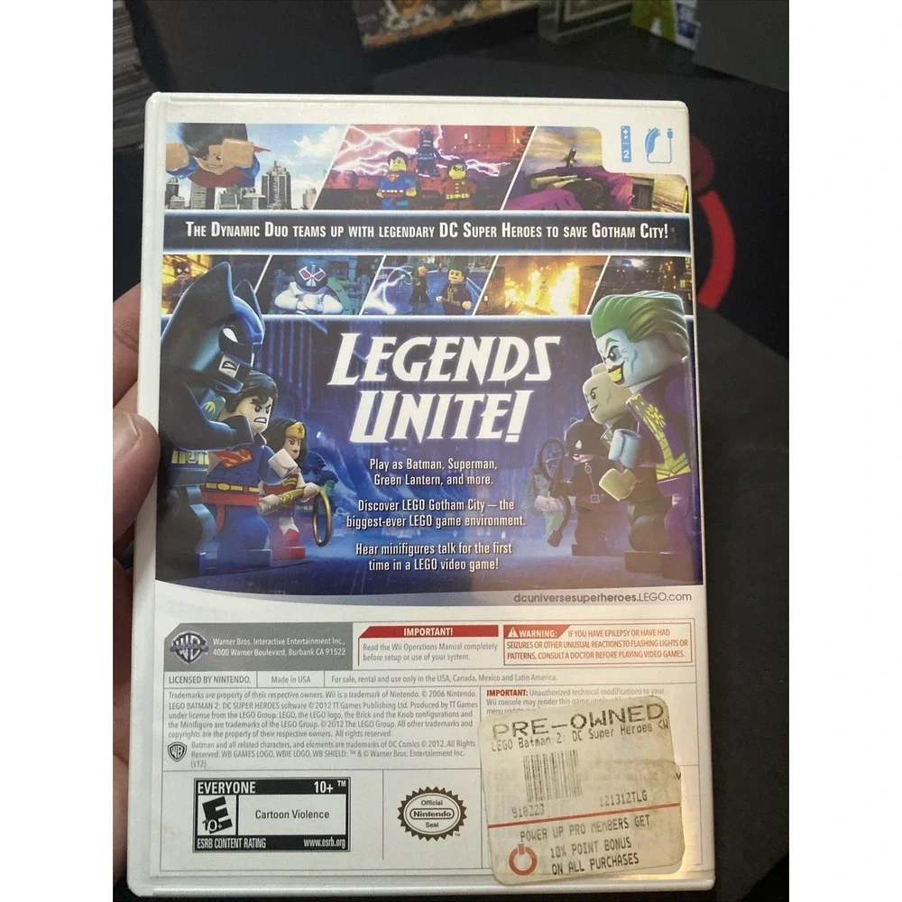 Warner Bros. LEGO Batman 2 DC Super Heroes Nintendo Wii Action Adventure Manual…